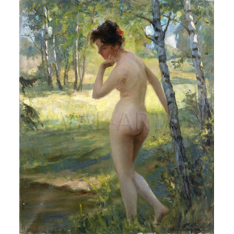 РЕПРОДУКЦИИ НА КАРТИНИ Стояща гола жена в гората(1905)